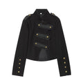Women's rope knot decorative stand collar jacket