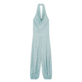 Women's striped linen blended lantern jumpsuit