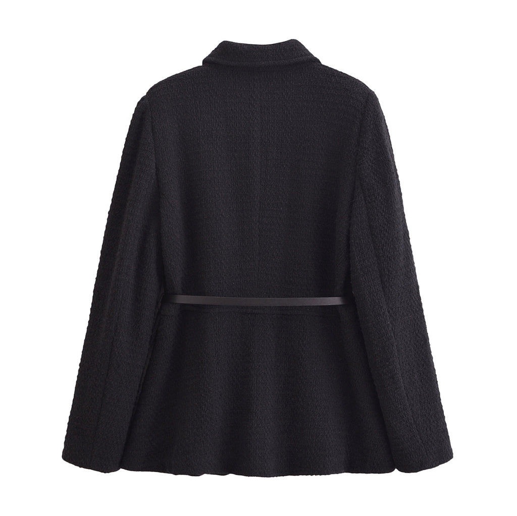 Women's with belt textured jacket Coat