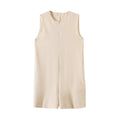 Women's 2025 new fashion zipper design sleeveless jumpsuit