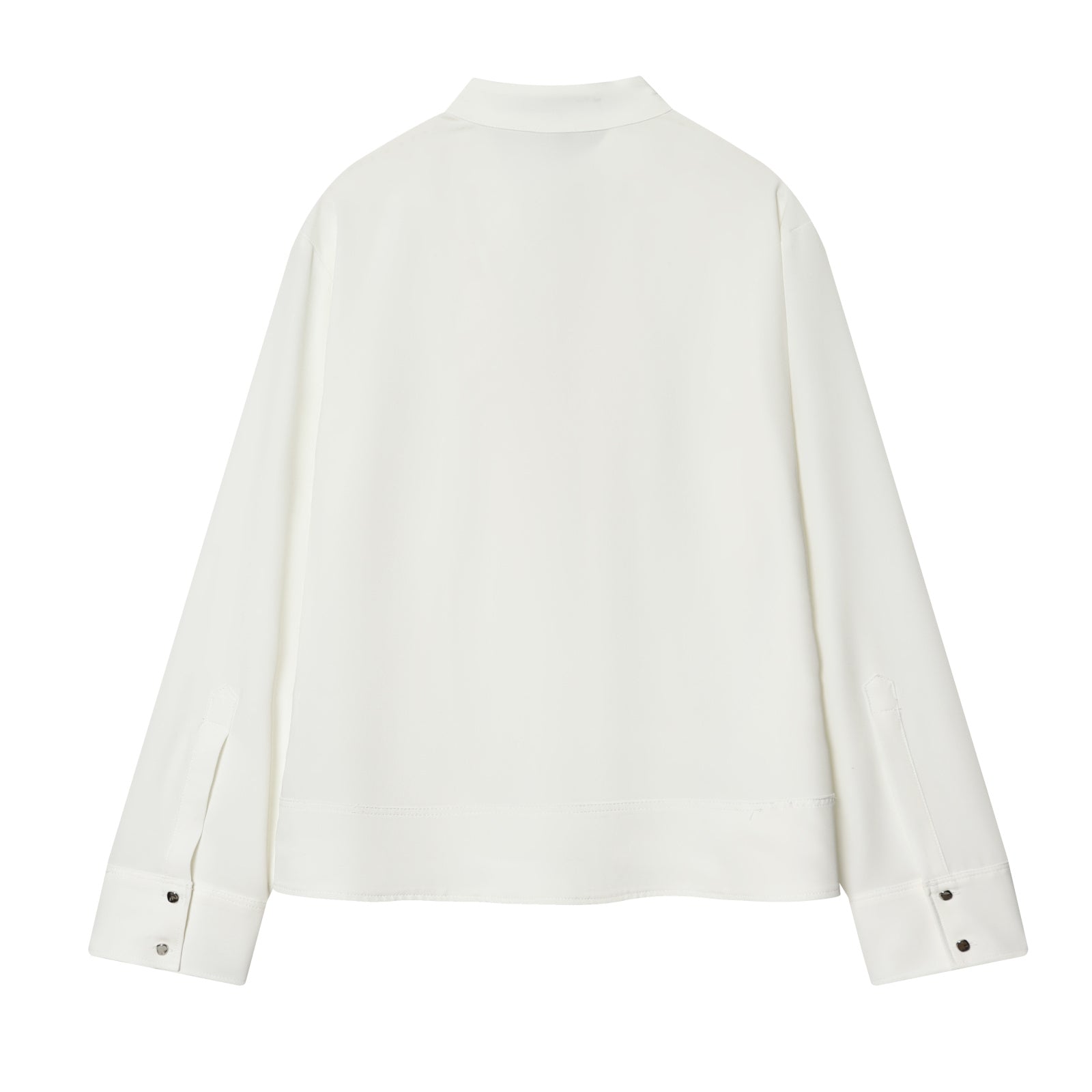 Women's lace up collar pleated shirt