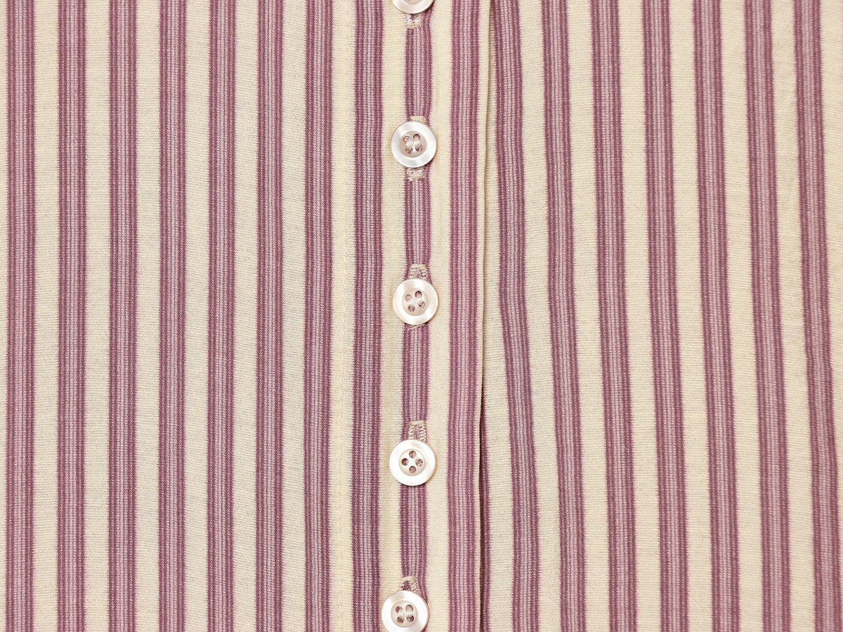 Women's loose stand collar striped shirt