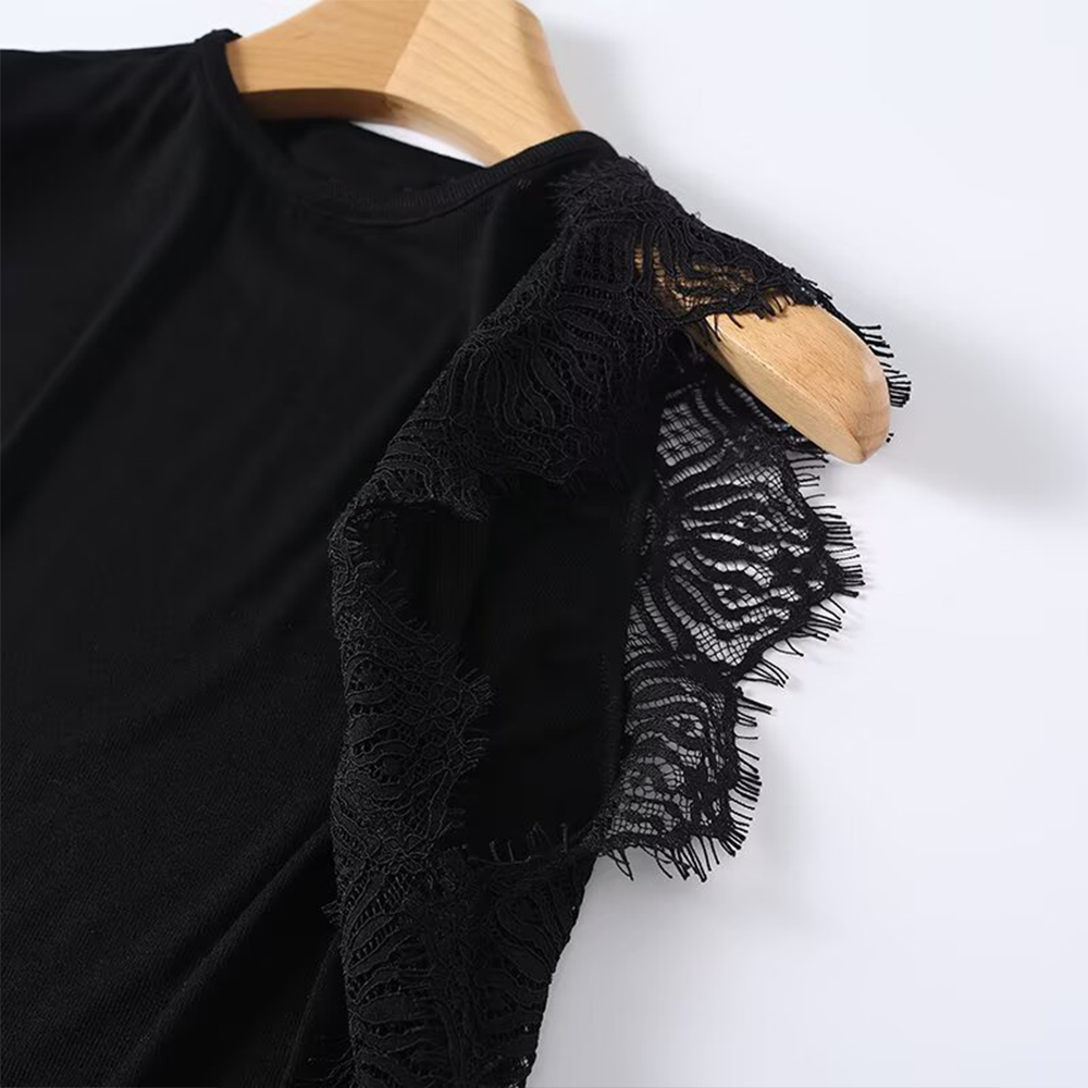 Women's lace detail sleeveless T-shirt top