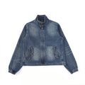 Women's new stand-up collar washed jacket denim jacket