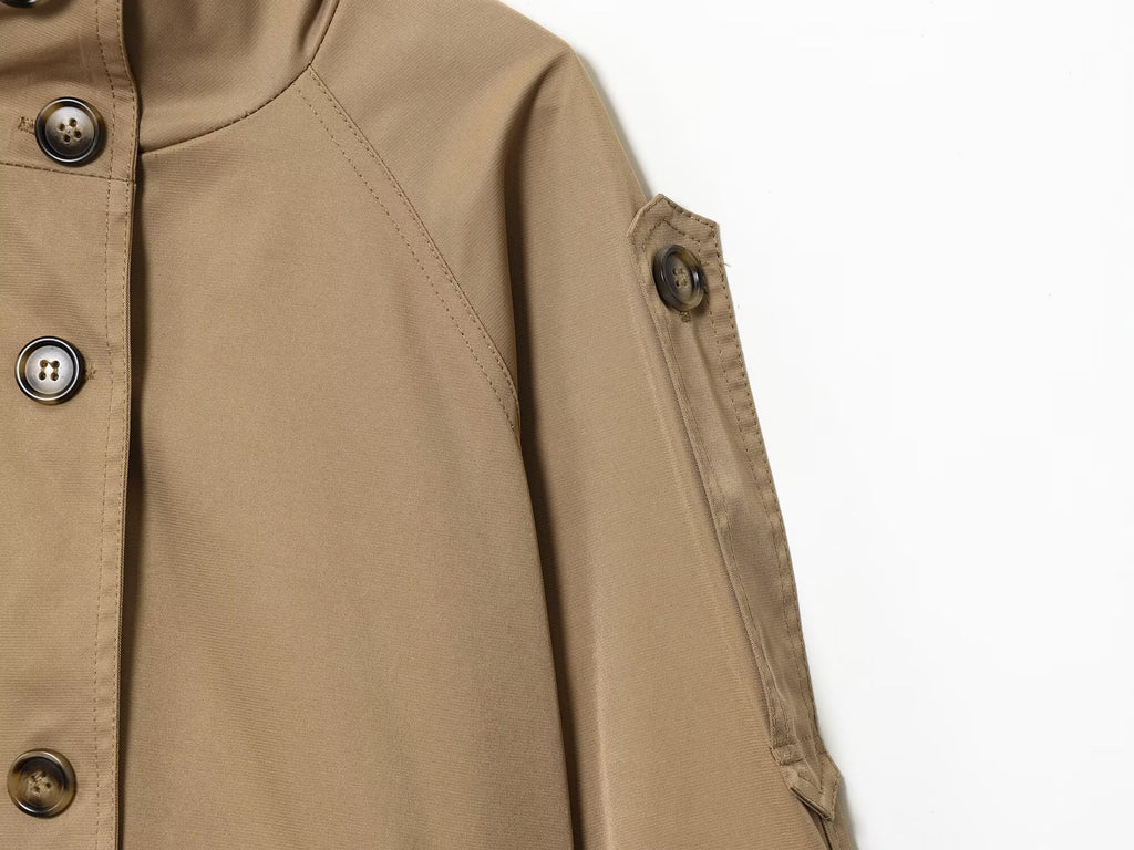 Women's double breasted lace up windbreaker Coat