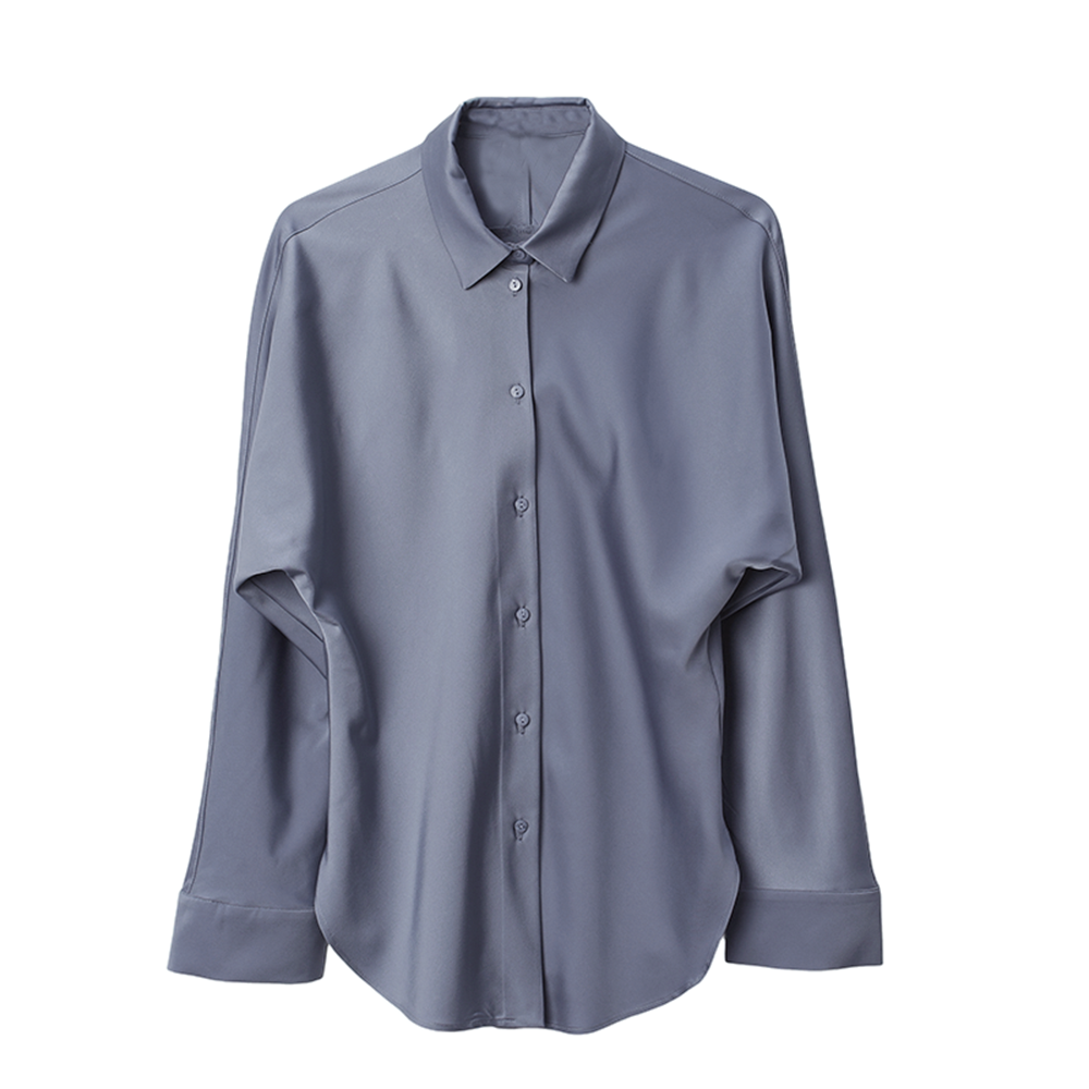 Women's comfortable casual drape satin shirt