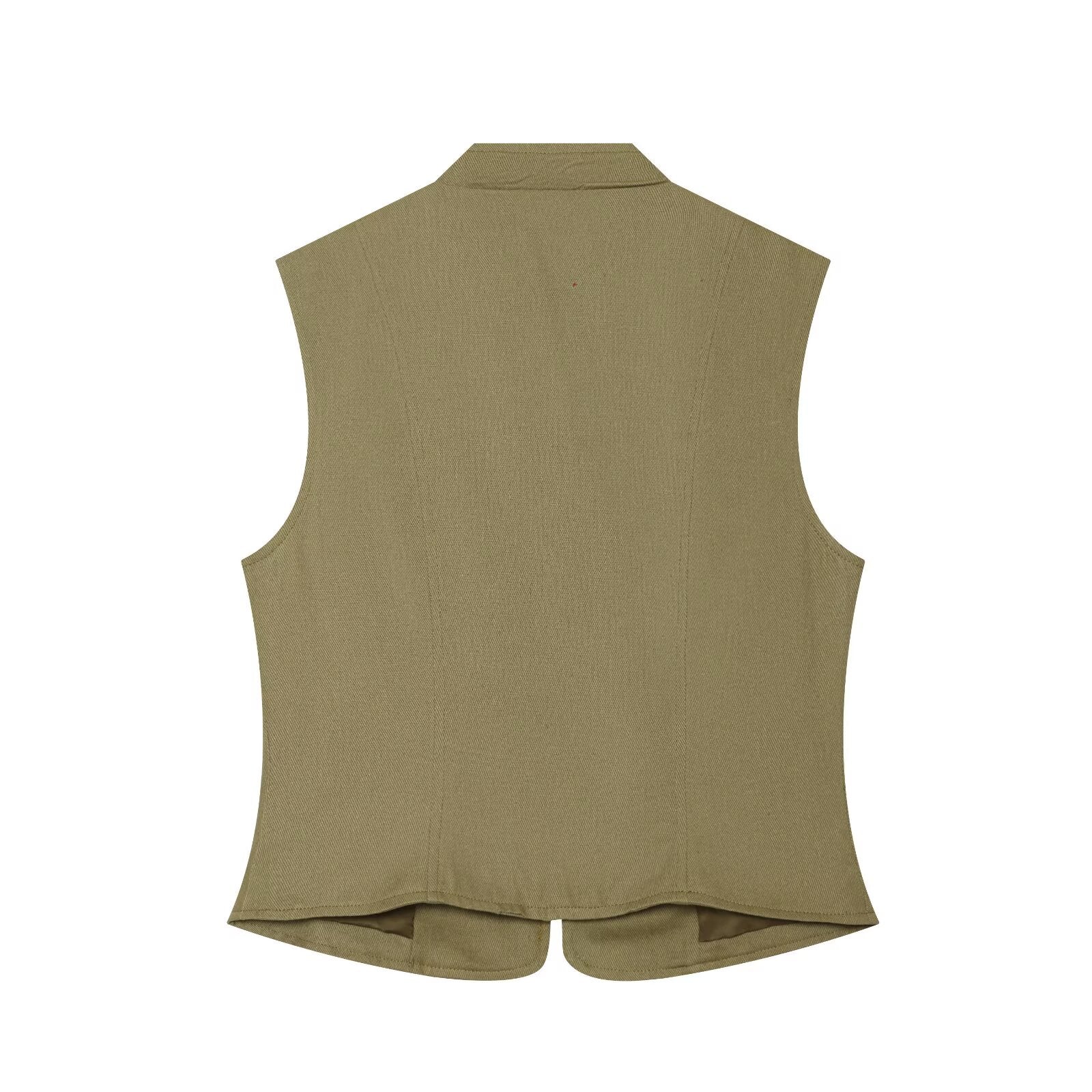 suit Women's 2 pieces button decoration short cotton vest+shorts