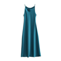 Women's vacation style satin suspender dress
