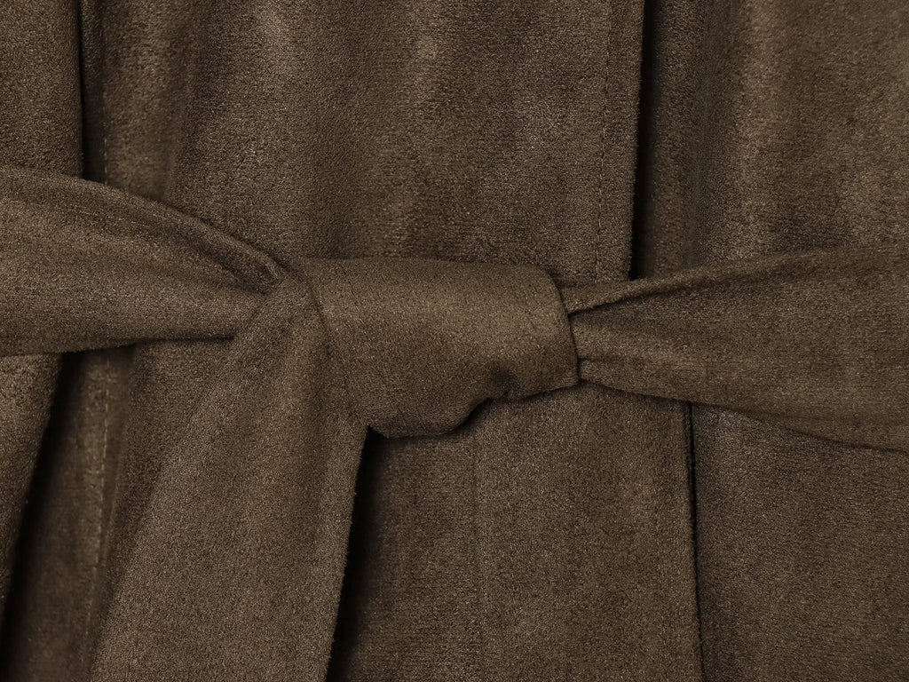 Women's with belt suede texture effect Coat