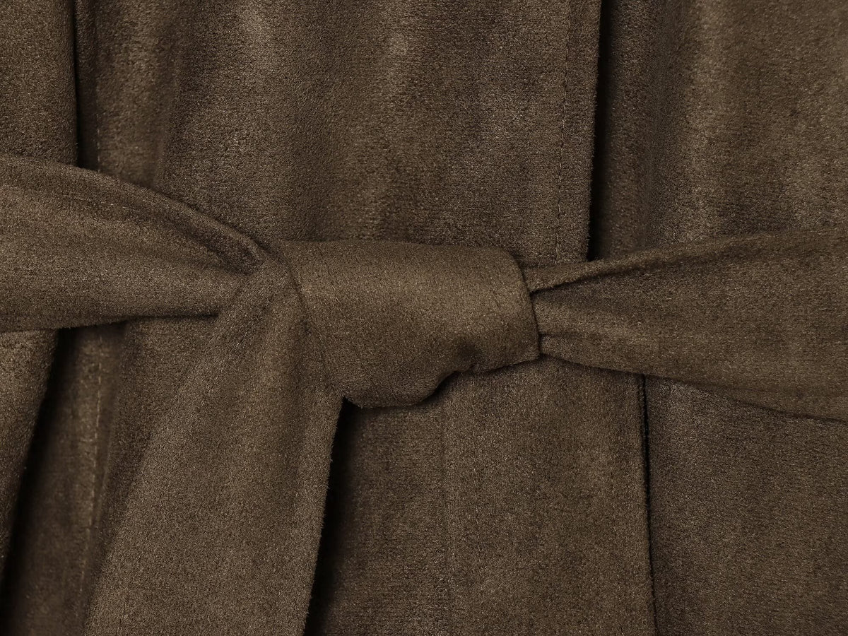 Women's with belt suede texture effect Coat
