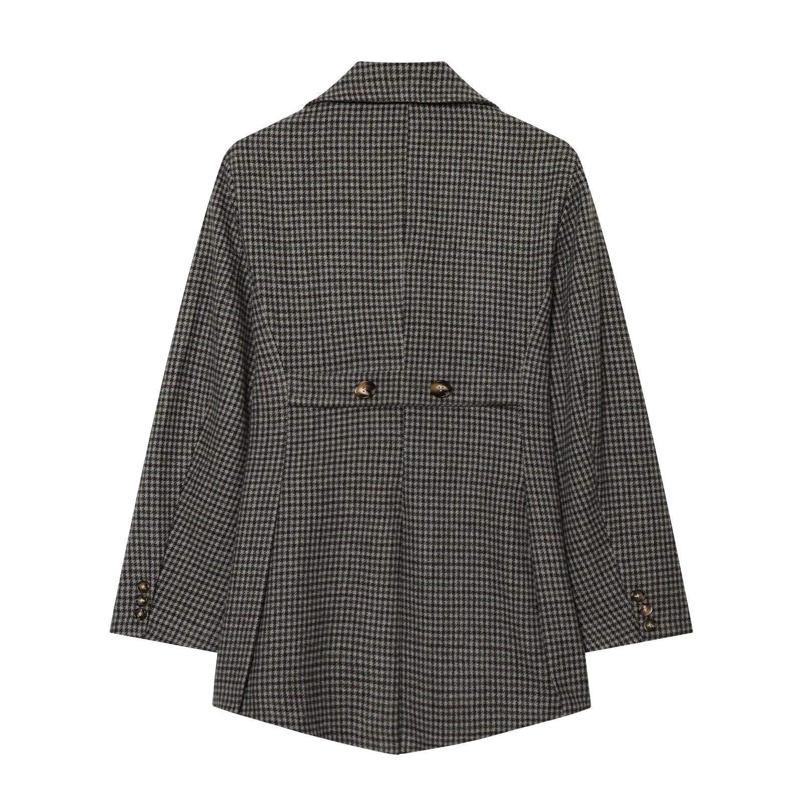 Women's asymmetrical hem Wool blend Blazer Coat