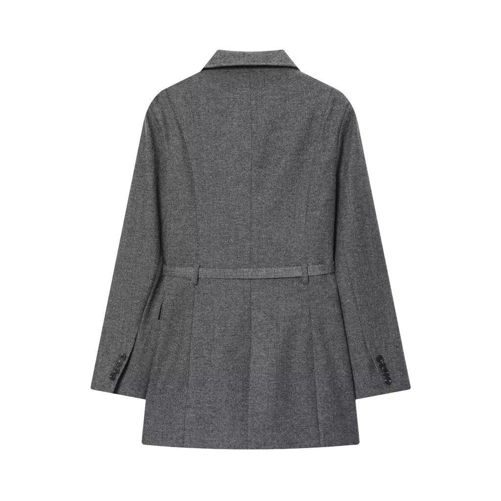 suit Women's 2 pieces with Belt casual lapel Blazer Coat +Pants