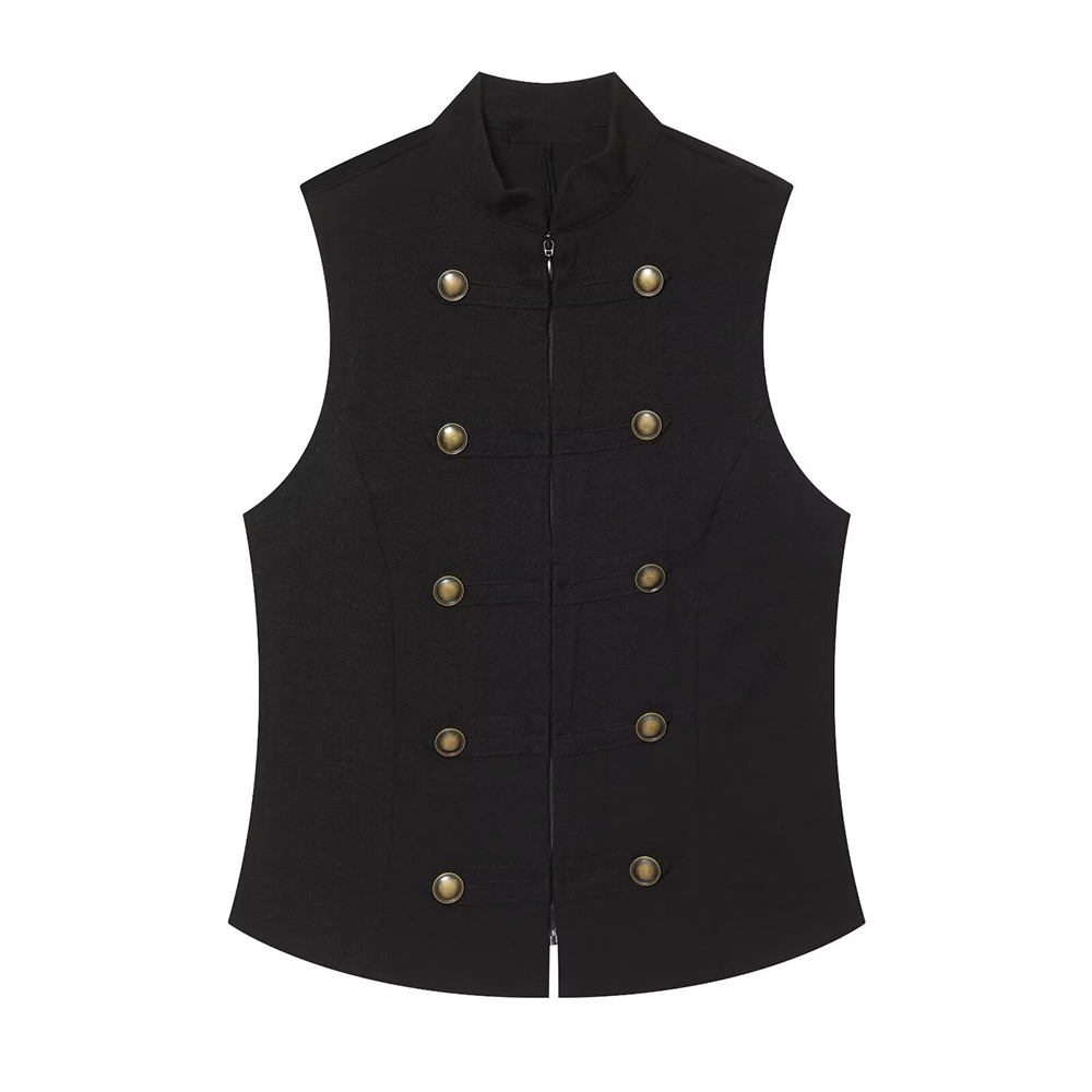 Women's sleeveless double breasted shirt