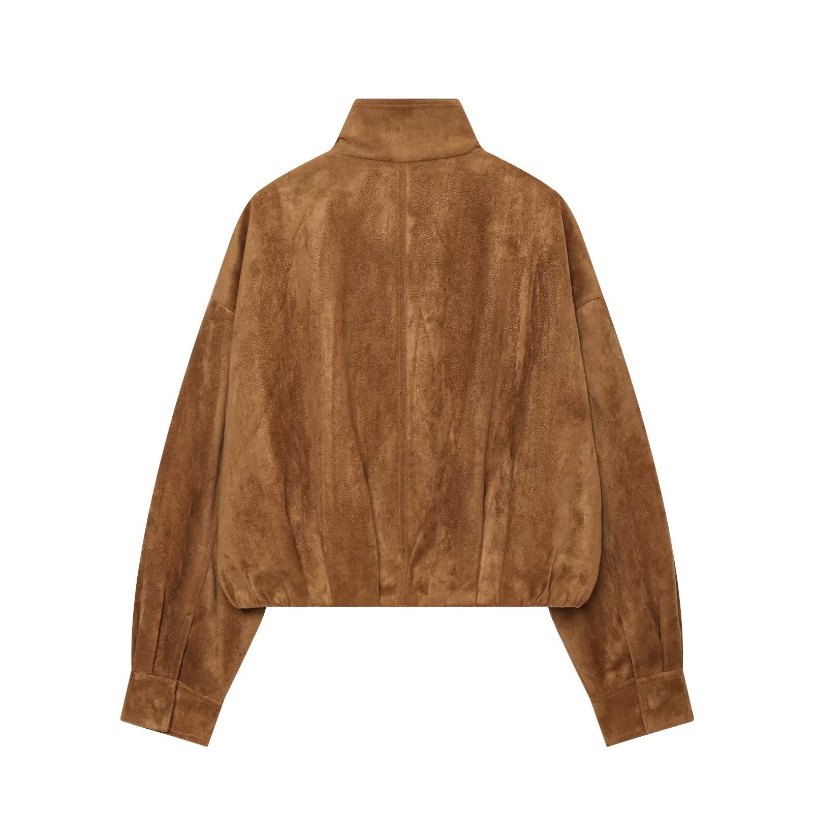 Women's suede textured stand collar jacket Coat