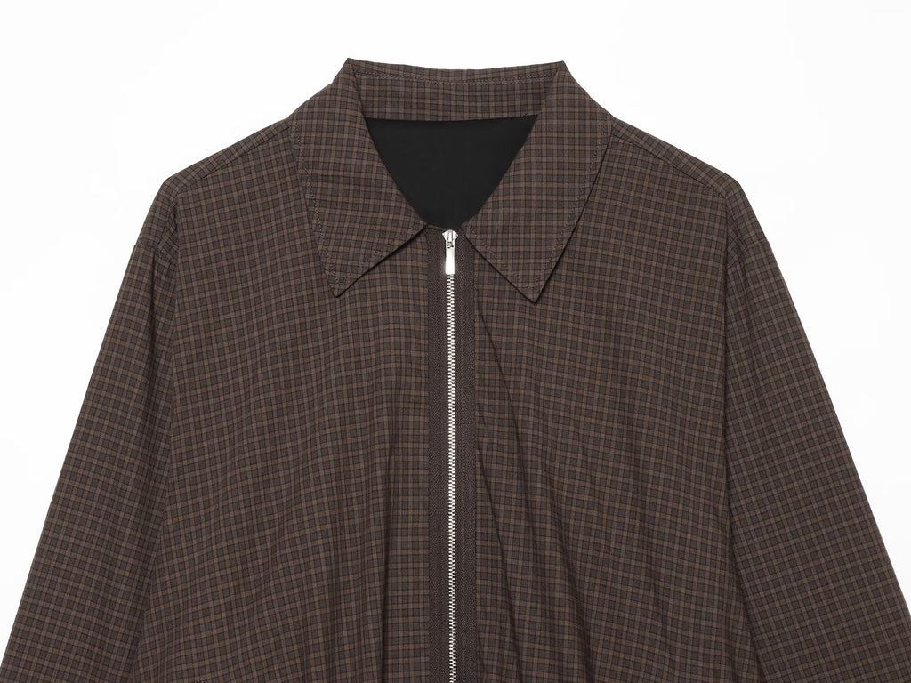Women's loose plaid pilot jacket Coat