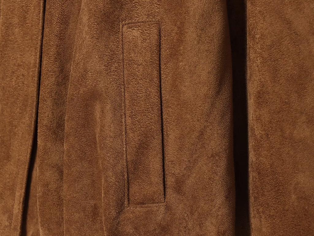 Women's suede textured stand collar jacket Coat