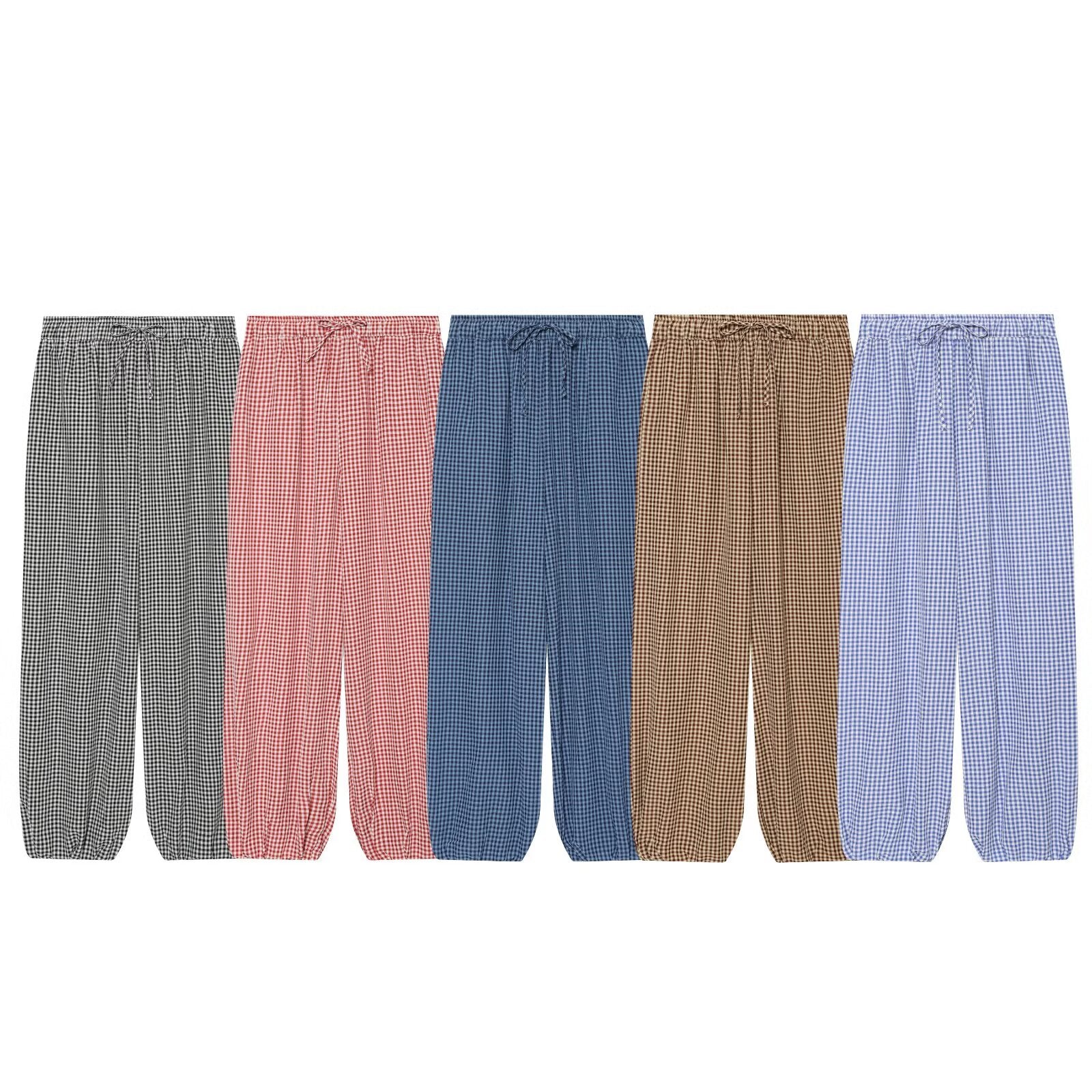 Women's casual plaid lantern pants