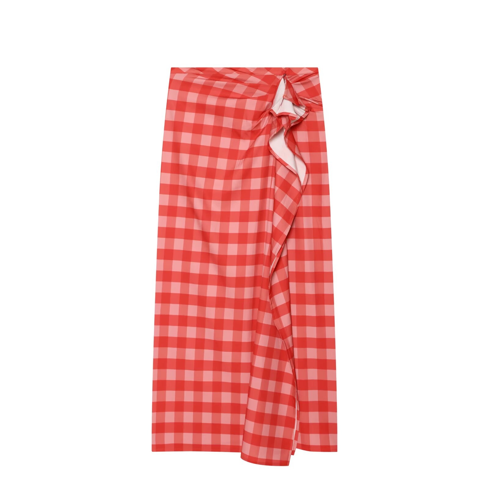 Women's layered decorative plaid Midi skirt