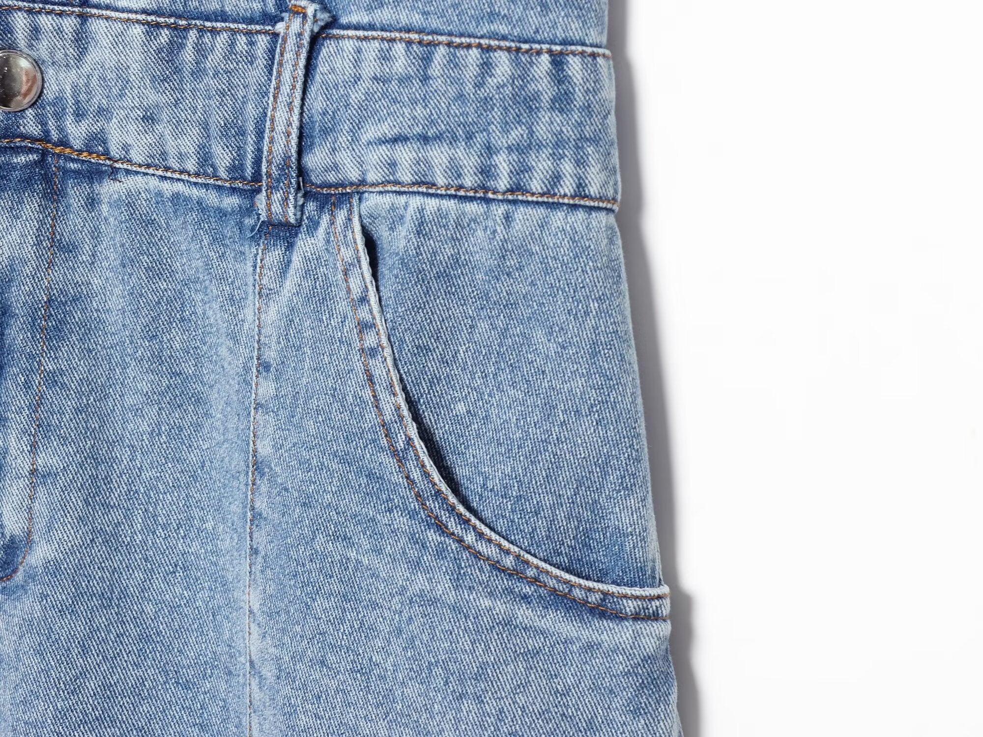 Women's flip hanging collar denim mini dress