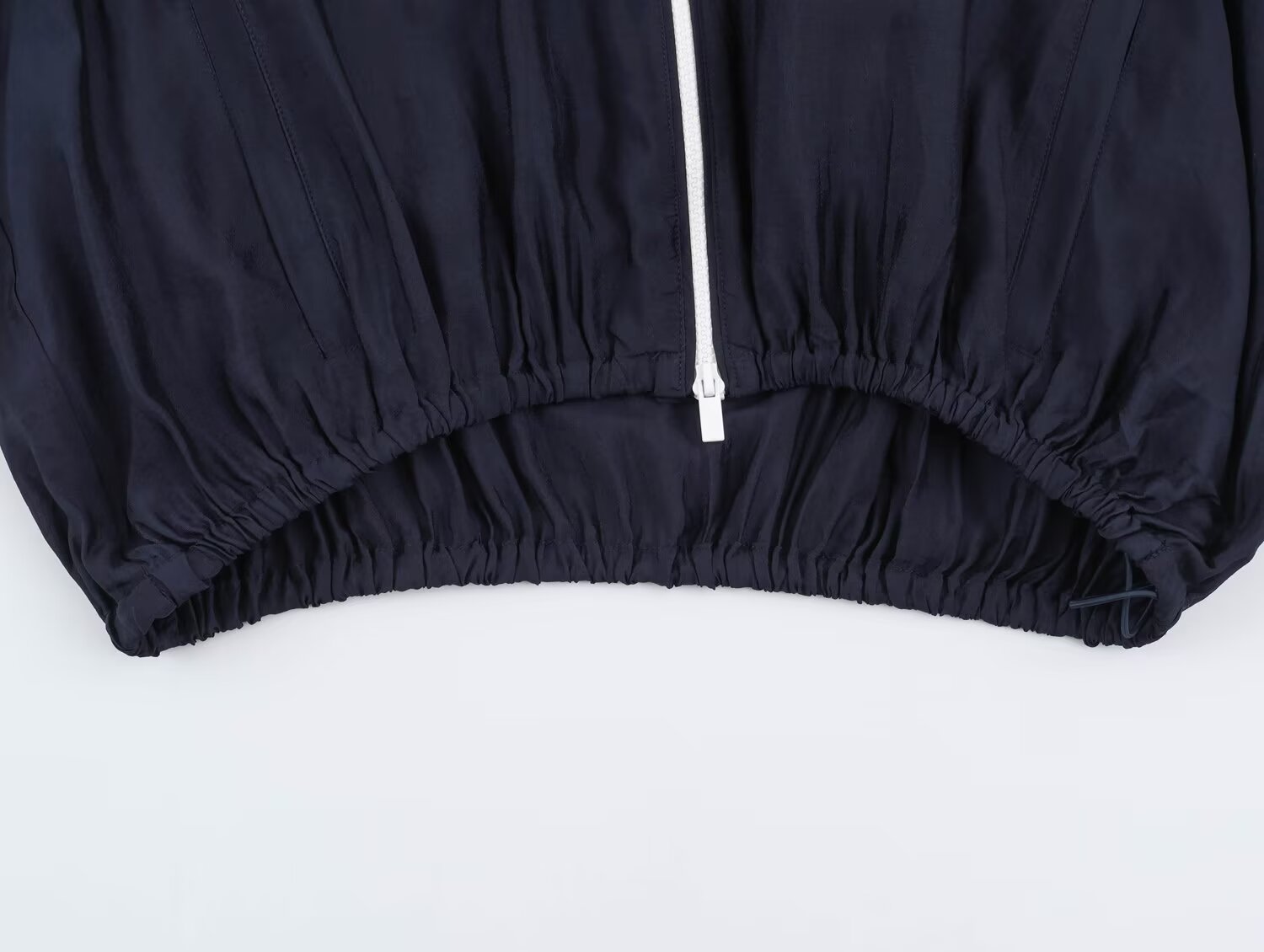 Women's stand collar contrasting striped loose Coat