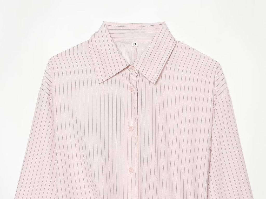 Women's Side Lace up decorative Striped Shirt