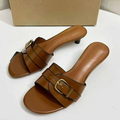 Women's new fashion belt buckle beach low-heeled slippers