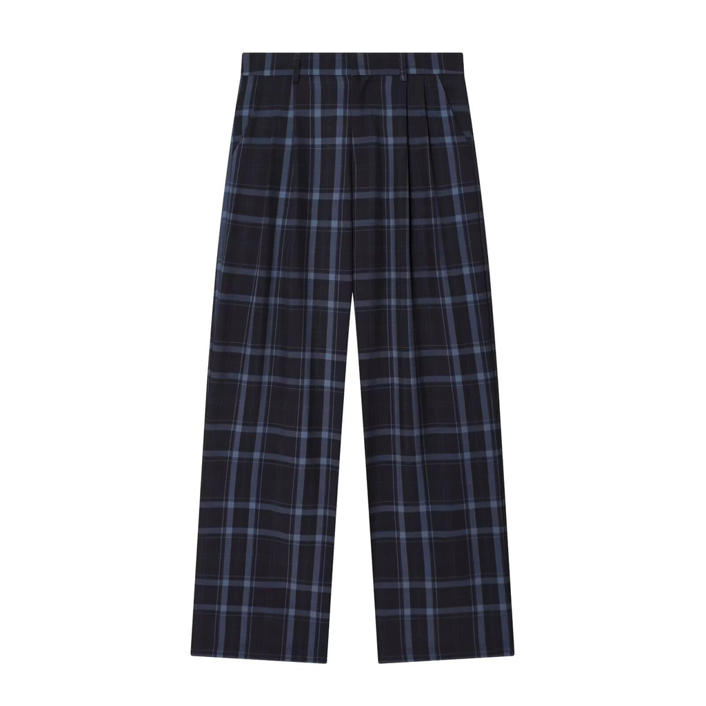 Women's loose checkered casual pants