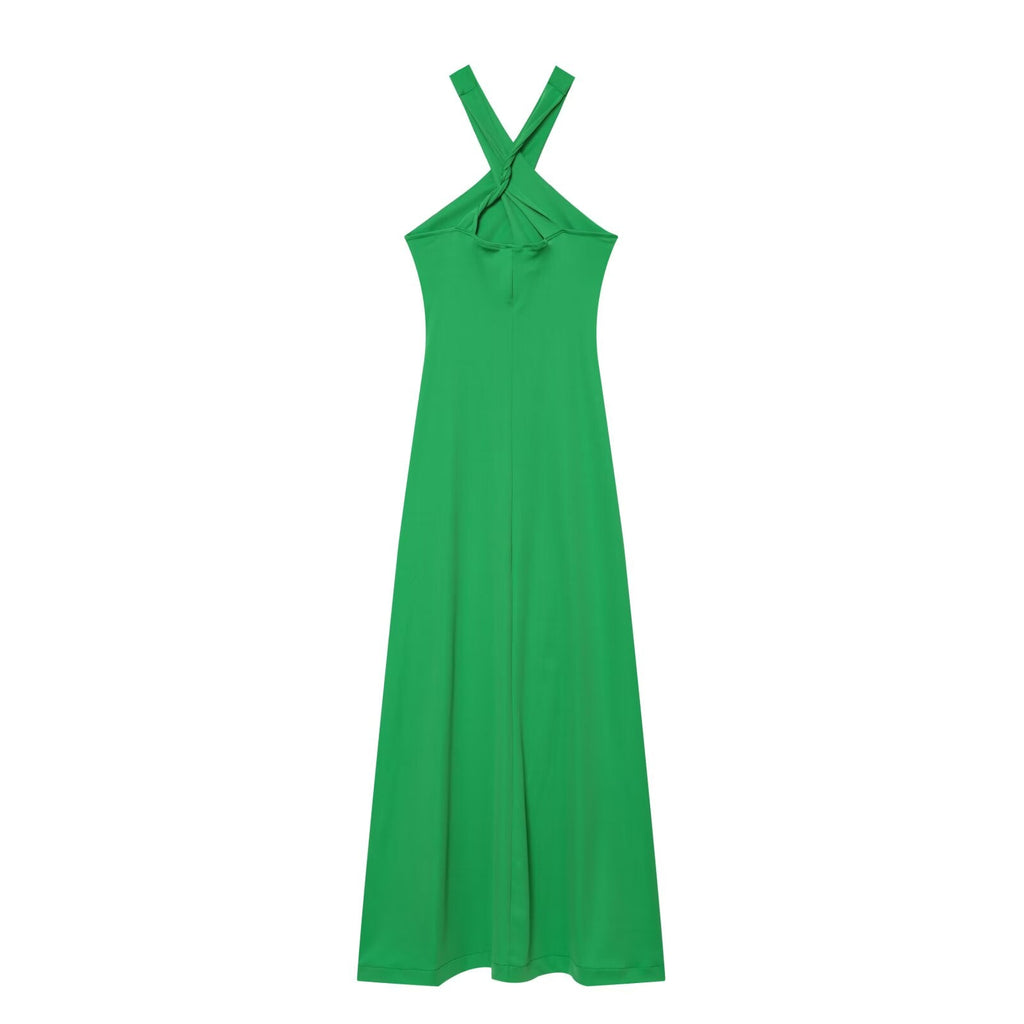 Women's sexy sleeveless draped MIDI dress