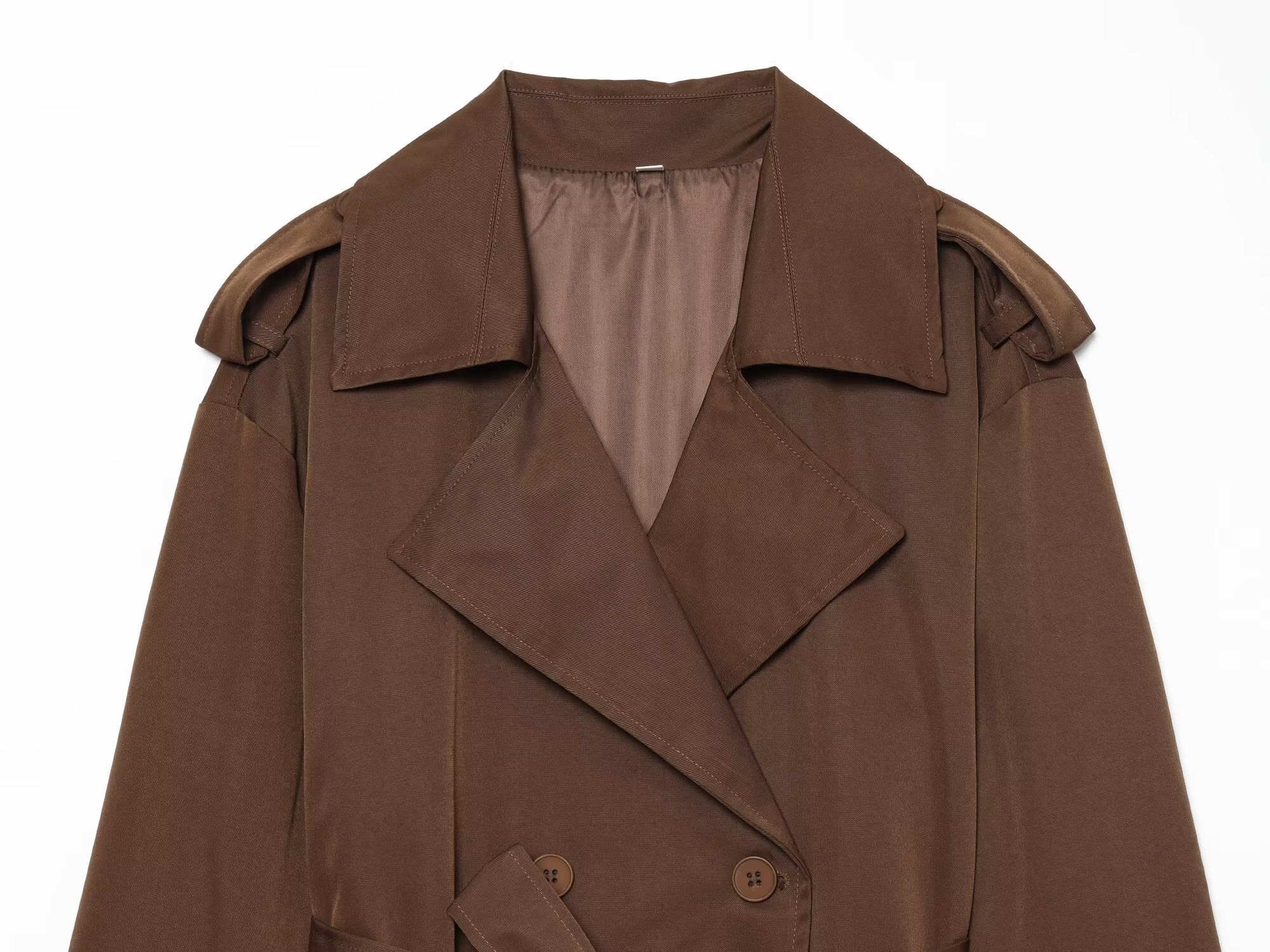 Women's with Belt short double breasted windbreaker Coat