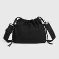 Women's new Joker drawstring wide shoulder strap crossbody bag
