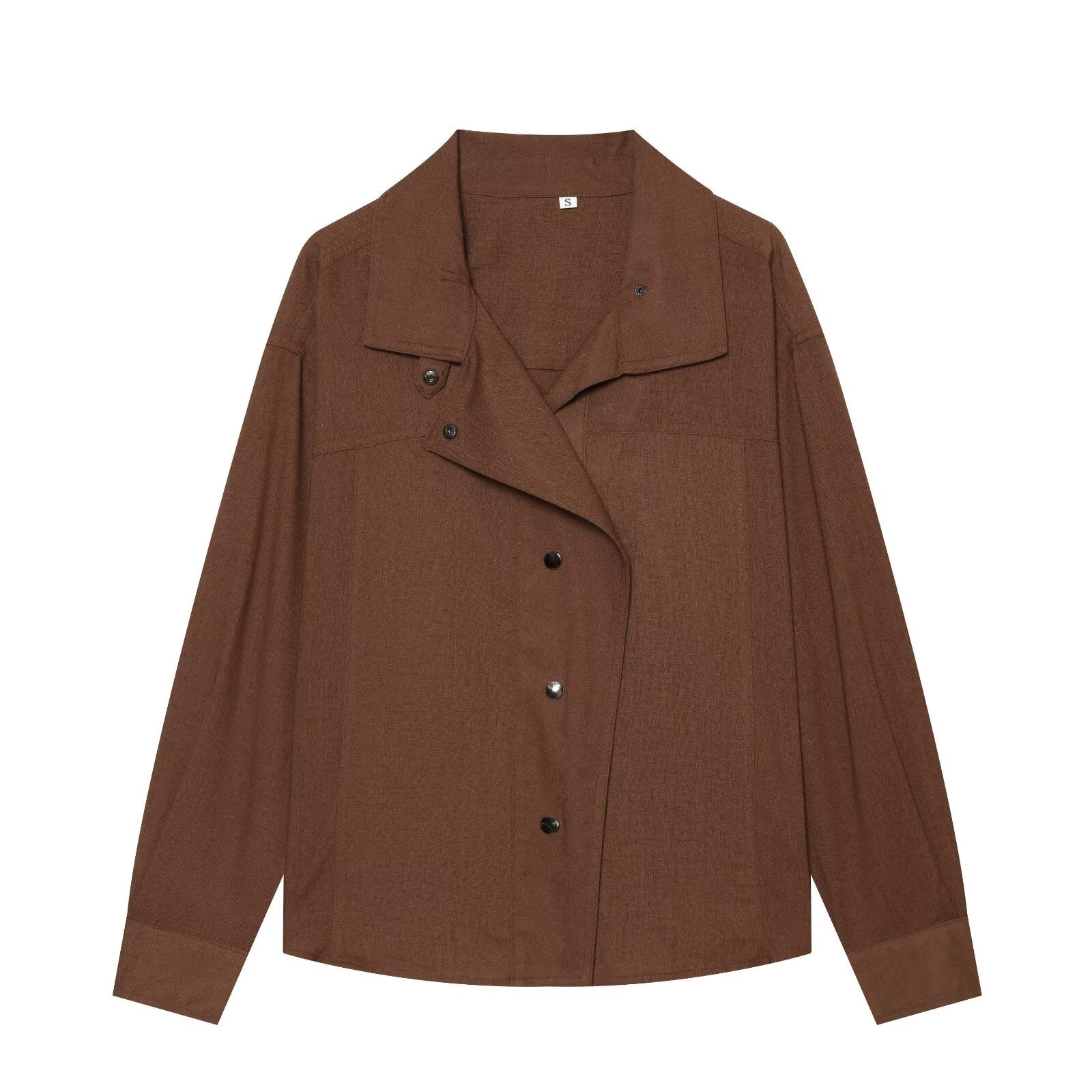 Women's Retro Buckle Long Sleeve Shirt