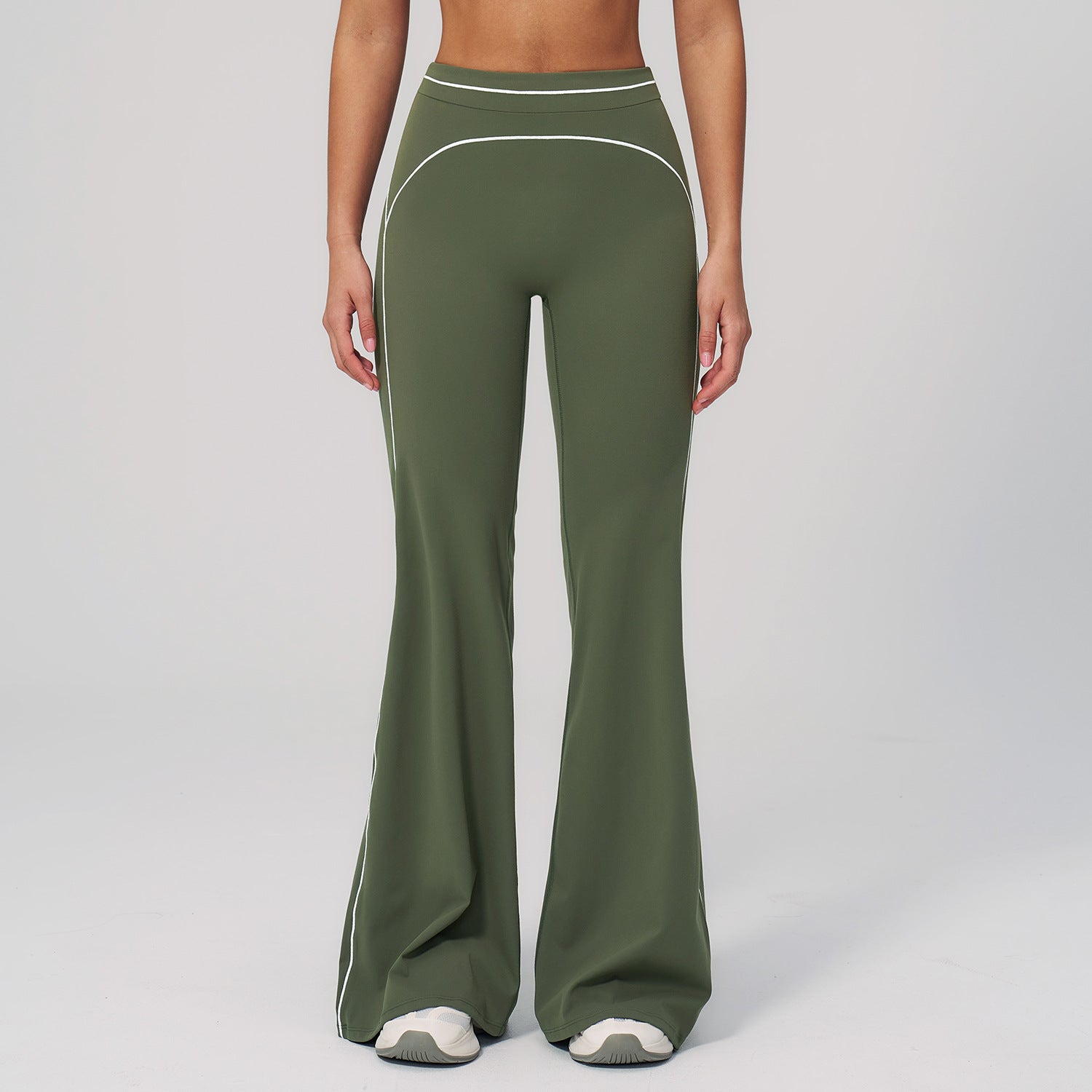 Women's new sanding wide-leg pants high waist contrast yoga pants
