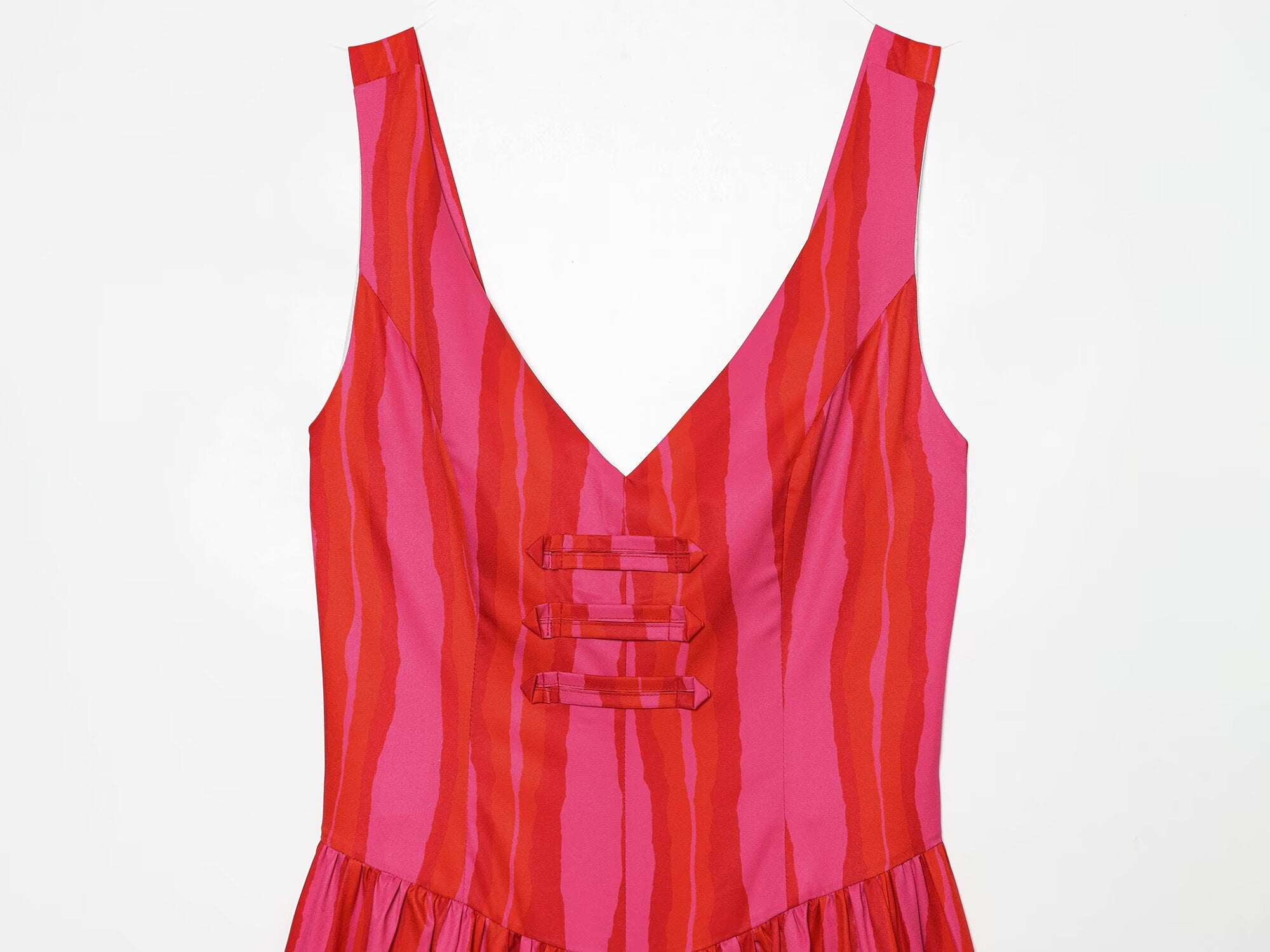 Women's rope knot decorative striped dress