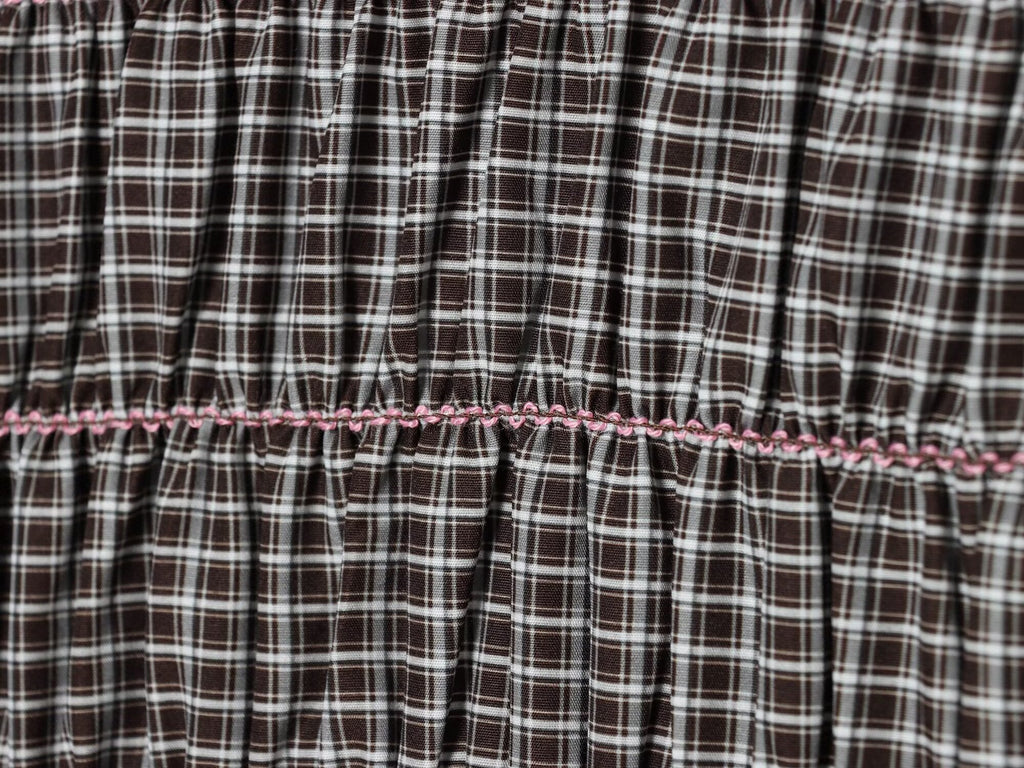 Women's short pleated plaid shirt