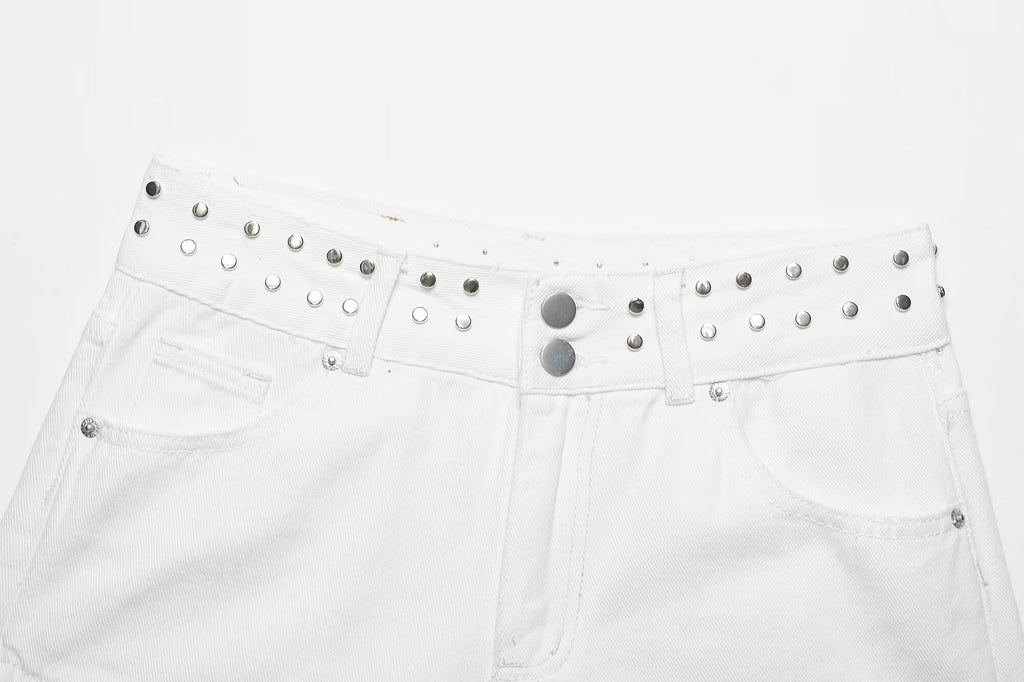 Women's low waisted star denim shorts