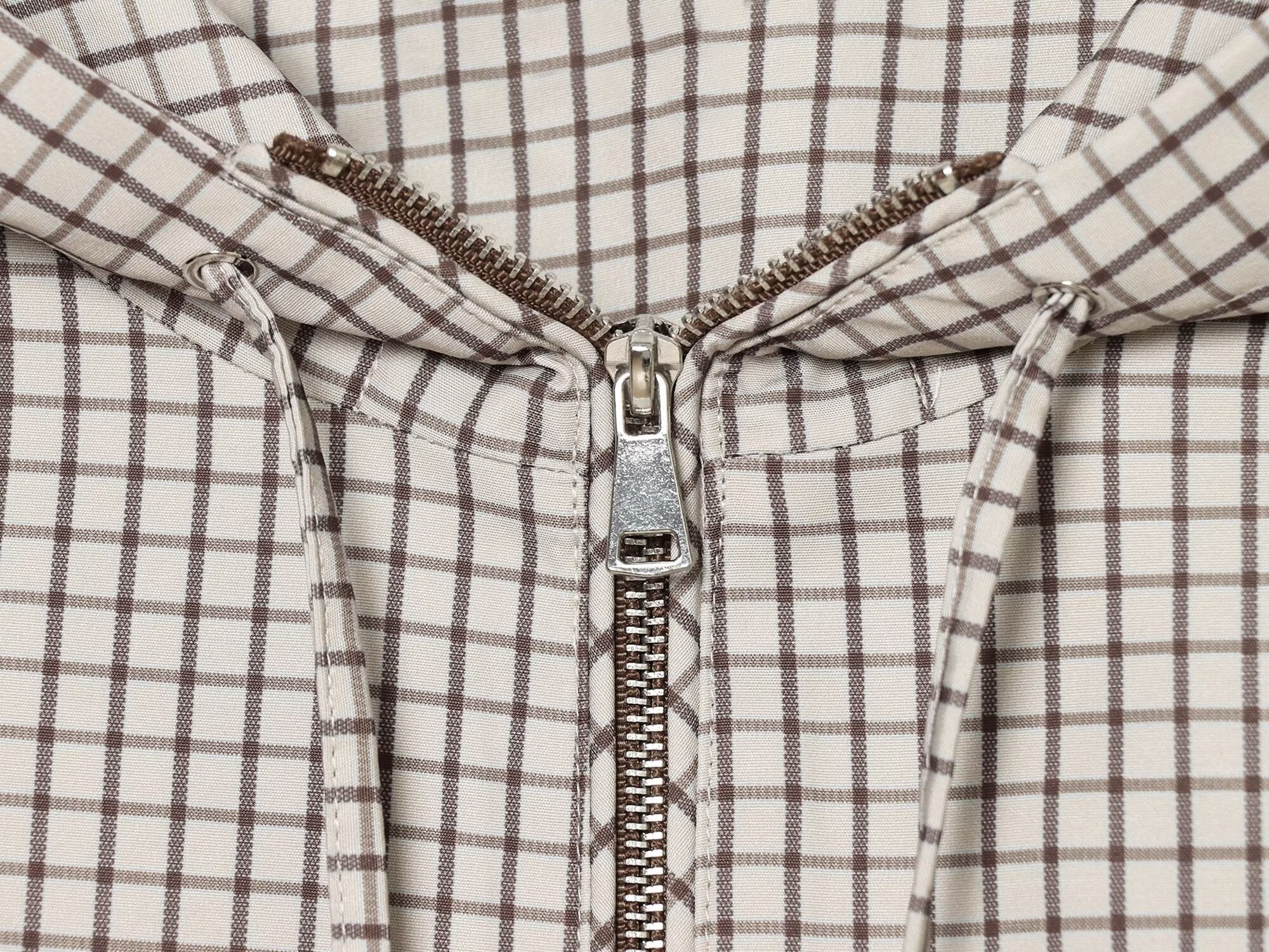 Women's casual plaid hooded jacket Coat