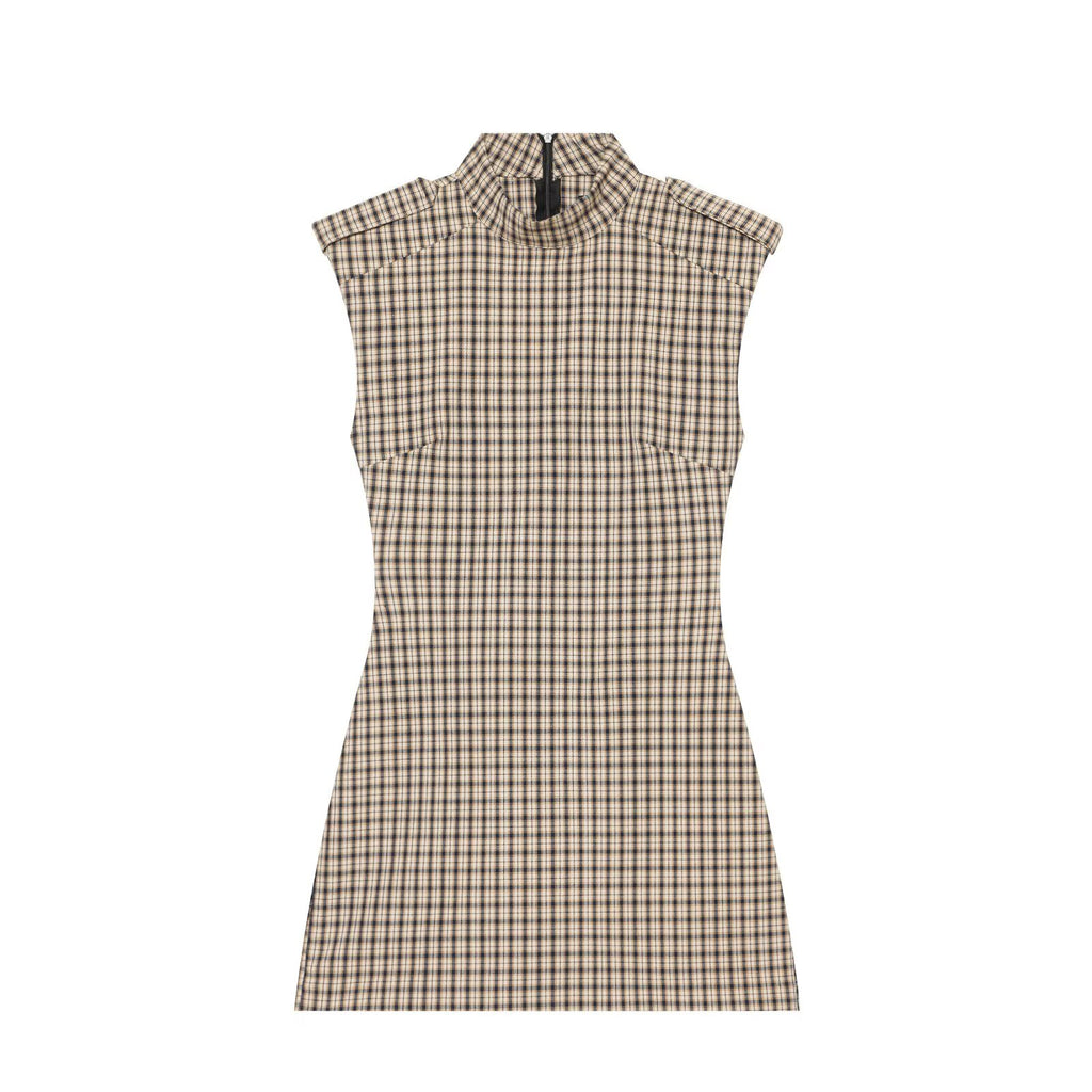 Women's slim plaid strap short jumpsuit