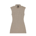 Women's slim plaid strap short jumpsuit