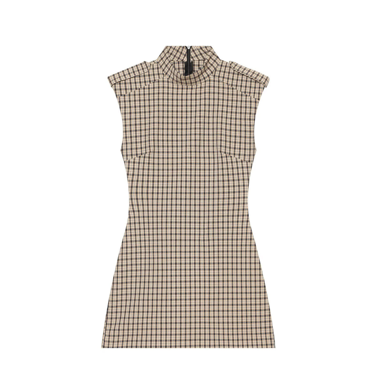 Women's slim plaid strap short jumpsuit