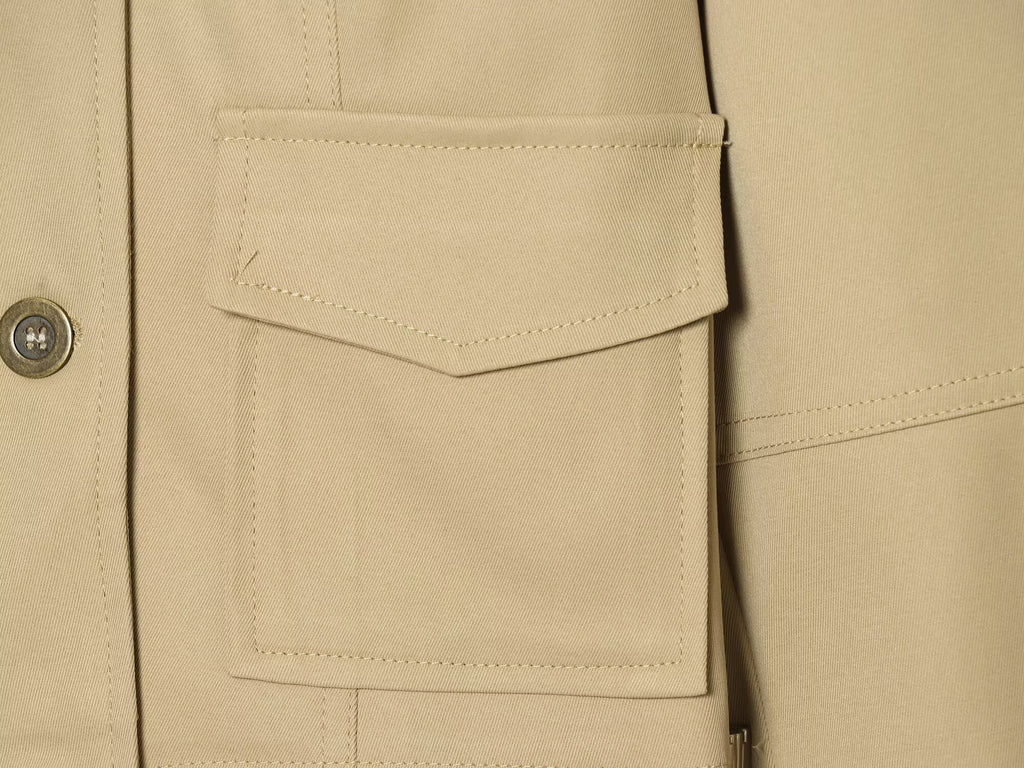 Women's pocket decoration stand collar Coat
