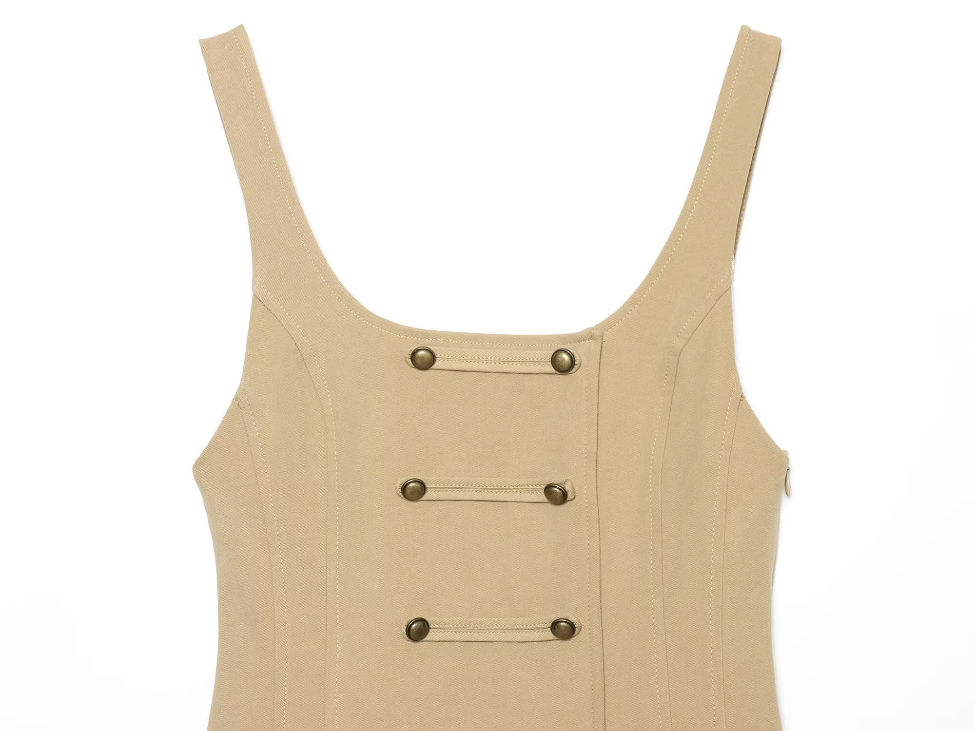 Women's buckle decoration mini dress