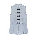 Women's rope knot denim vest style top