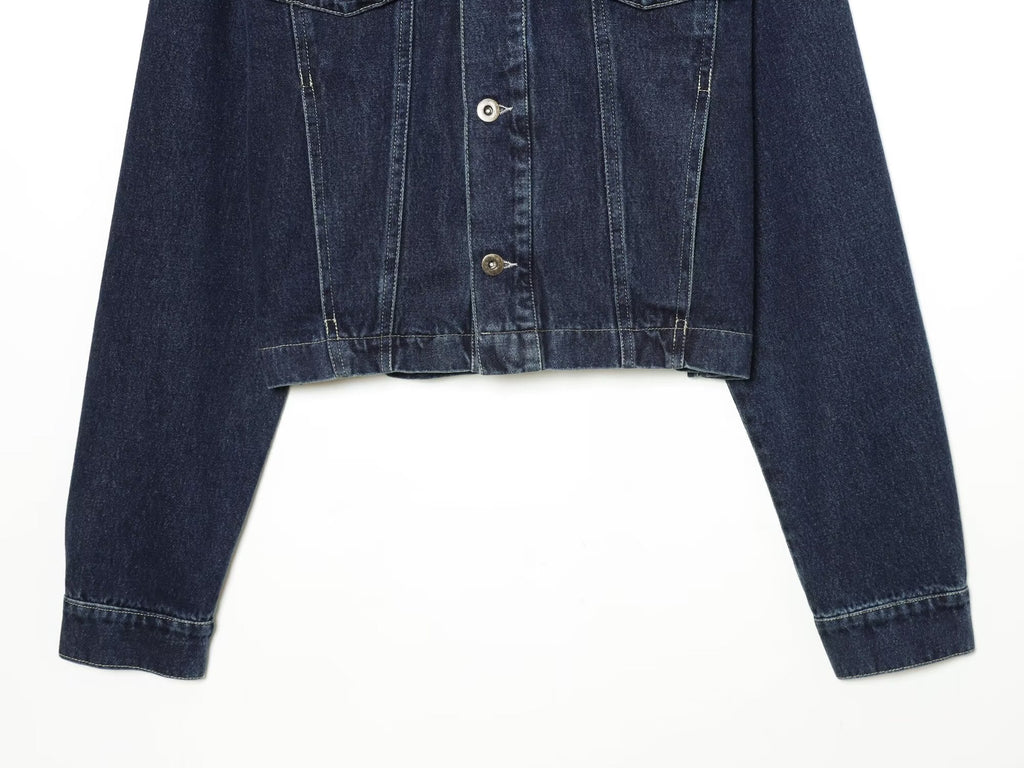suit Women's 2 pieces denim leather effect jacket Coat+Jeans