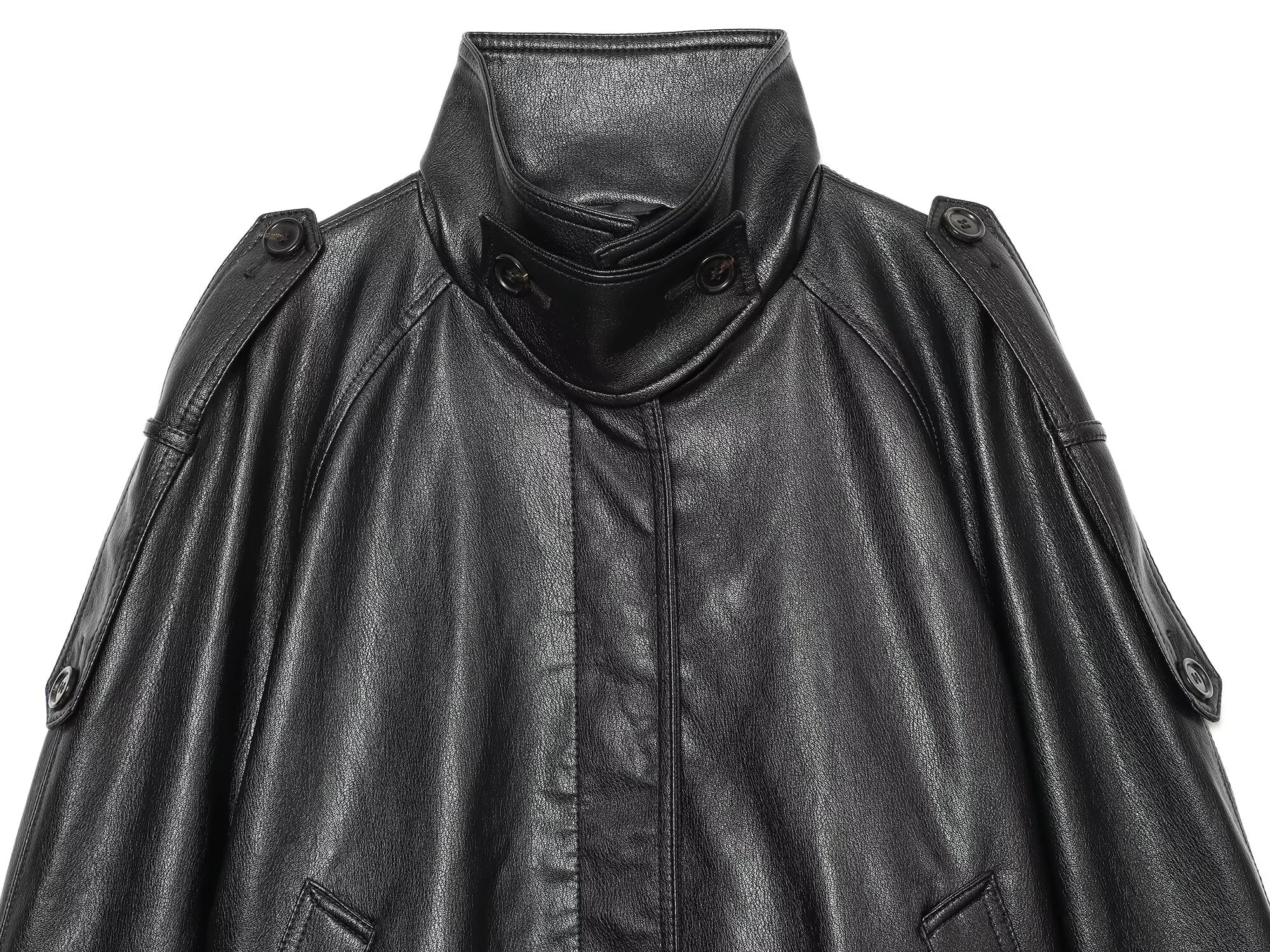 Women's casual versatile imitation leather jacket Coat