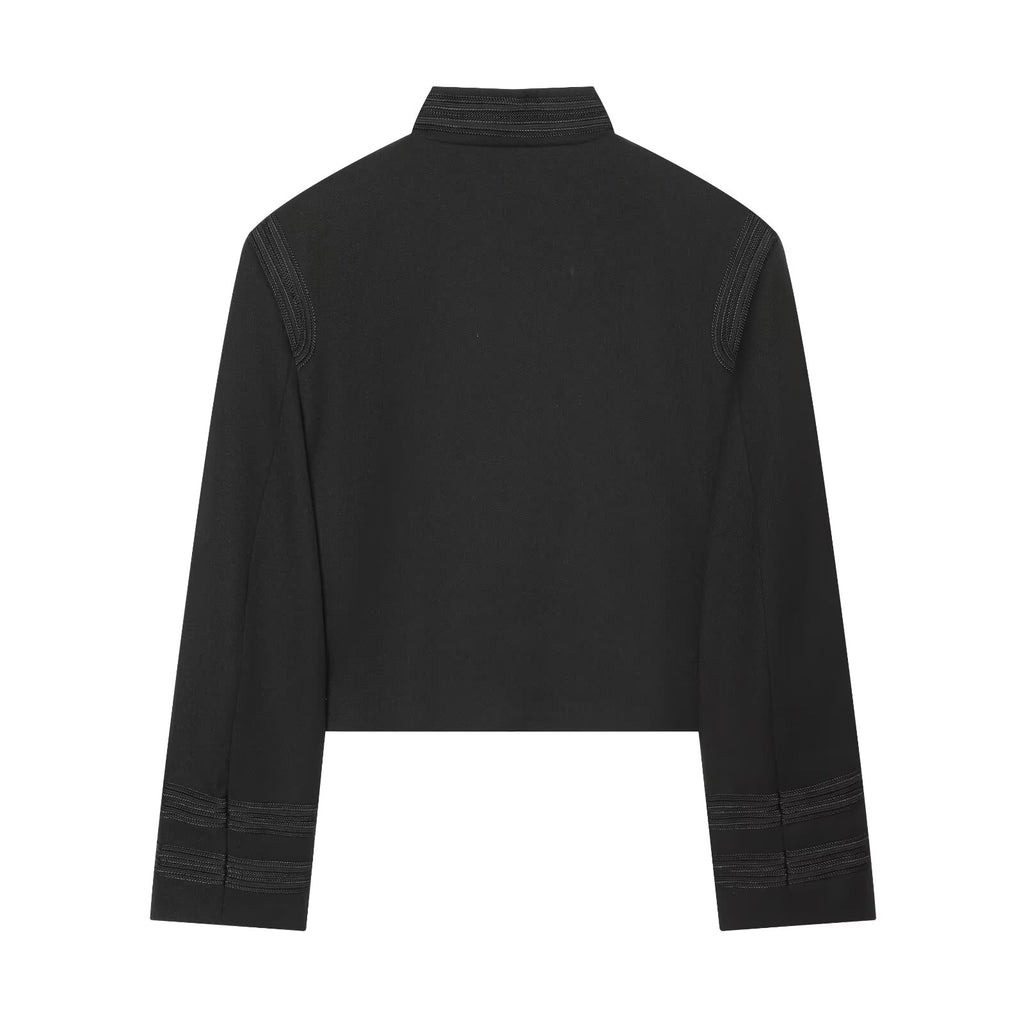 Women's with shoulder pads shoulder twill Coat