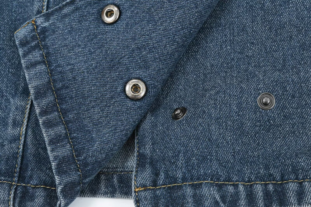 suit Women's 2 pieces short denim Blazer Coat +high waisted flared jeans
