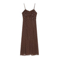 Women's polka dot chiffon suspender MIDI dress