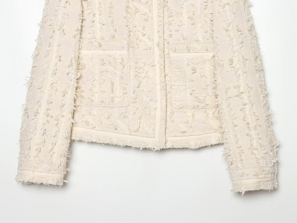 Women's casual high neck jacquard Coat