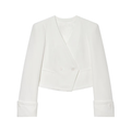 Women's short V-neck double breasted Blazer Coat