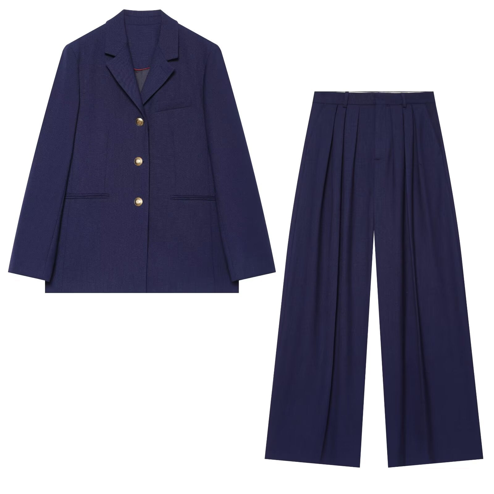 suit Women's 2 pieces casual single breasted Blazer Coat+wide leg pants